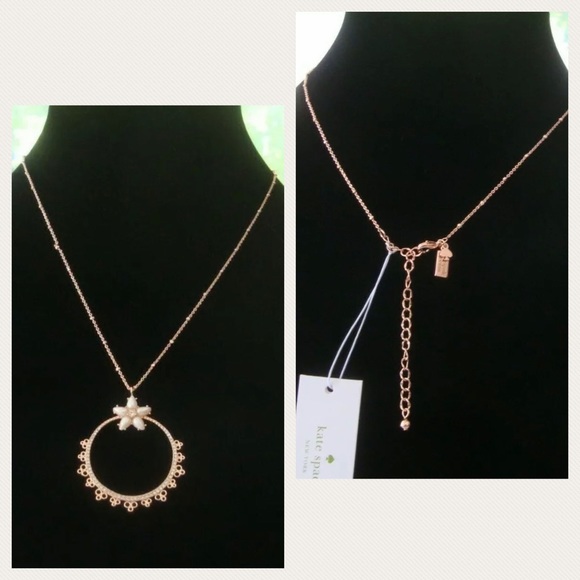 ✨KATE SPADE✨Authentic Rose Gold Floral Necklace - Picture 7 of 8